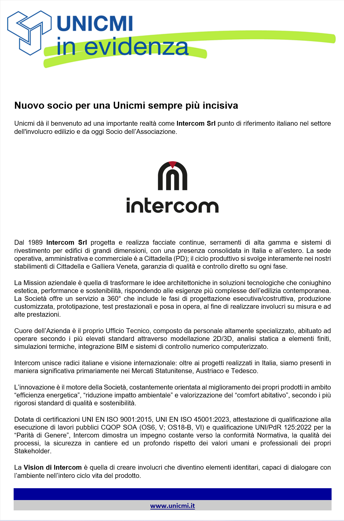 Intercom Membership UNICMI